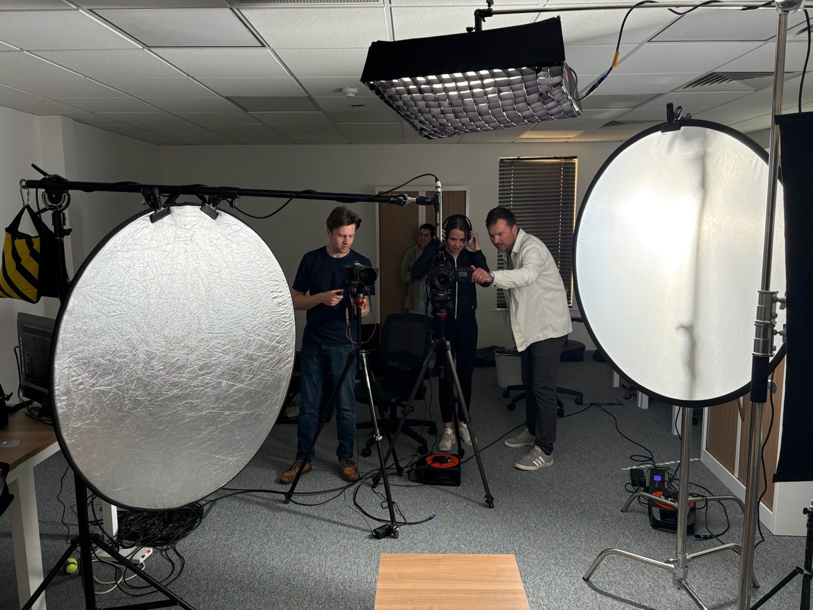 Filming interview