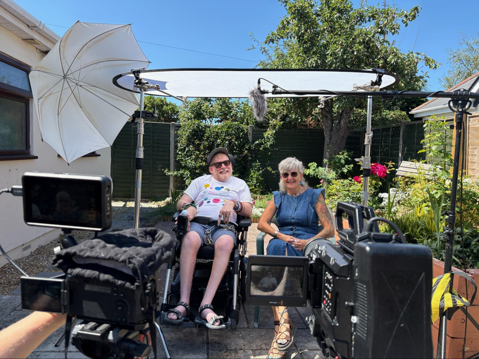 Filming interview for Diverse Abilities anniversary project