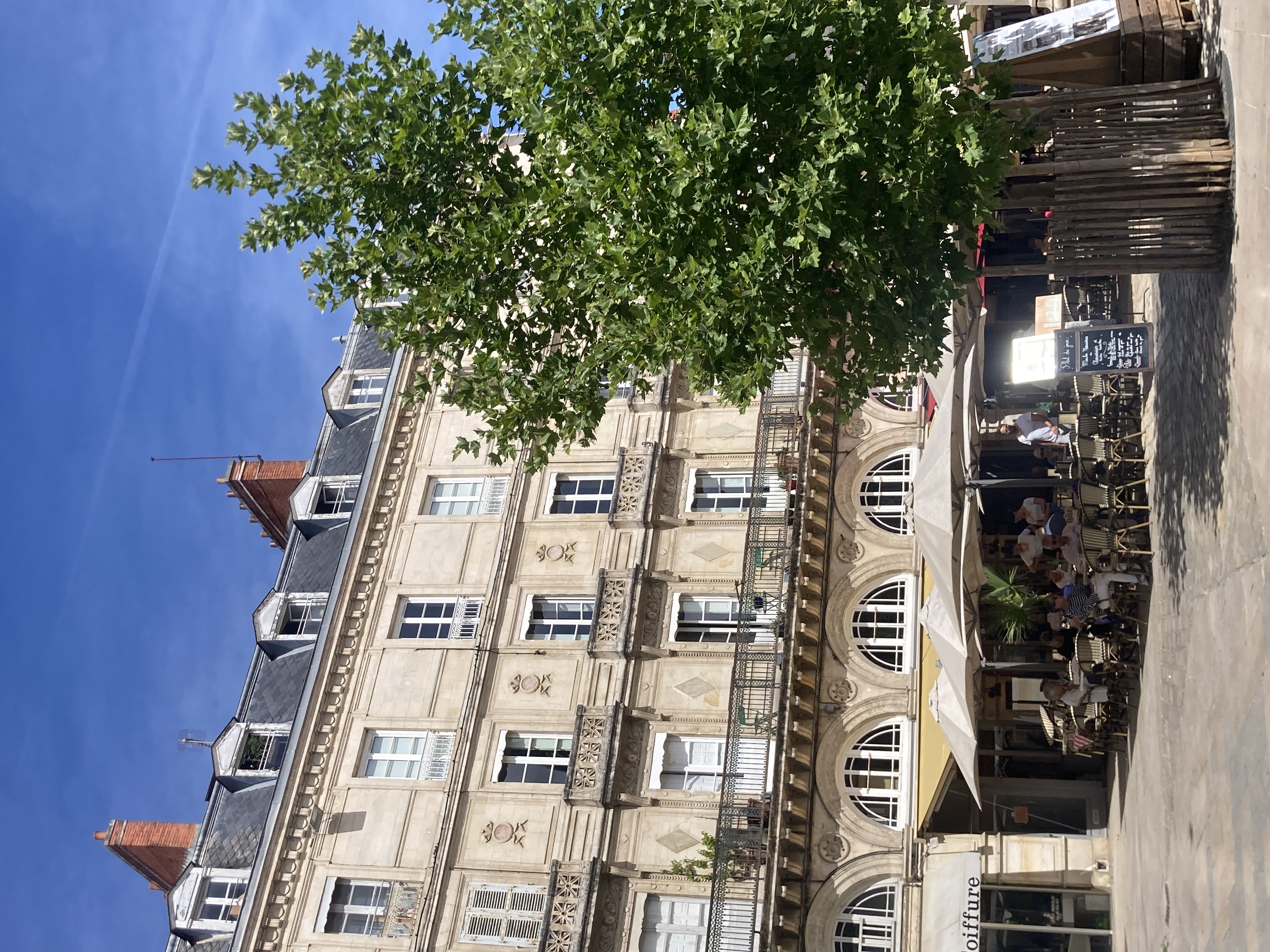 A sunlit square in La Rochelle